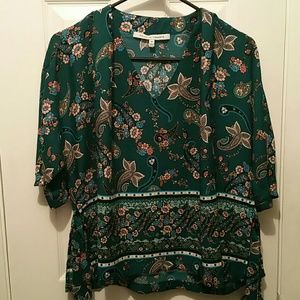 Green Floral Collective Concepts Blouse BRAND NEW!